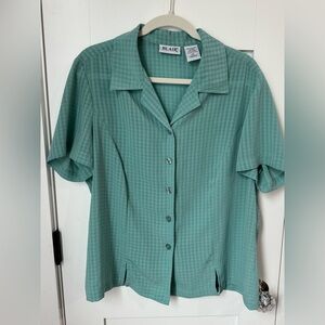 Vintage Blair Women's Mint Short Sleeve Top size large